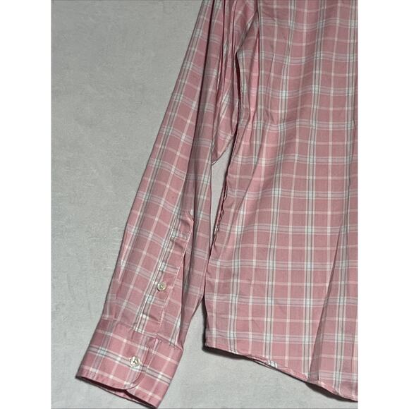 Faherty Reserve The Movement Shirt Mens Small Pink Plaid Lightweight Stretch - Picture 8 of 14